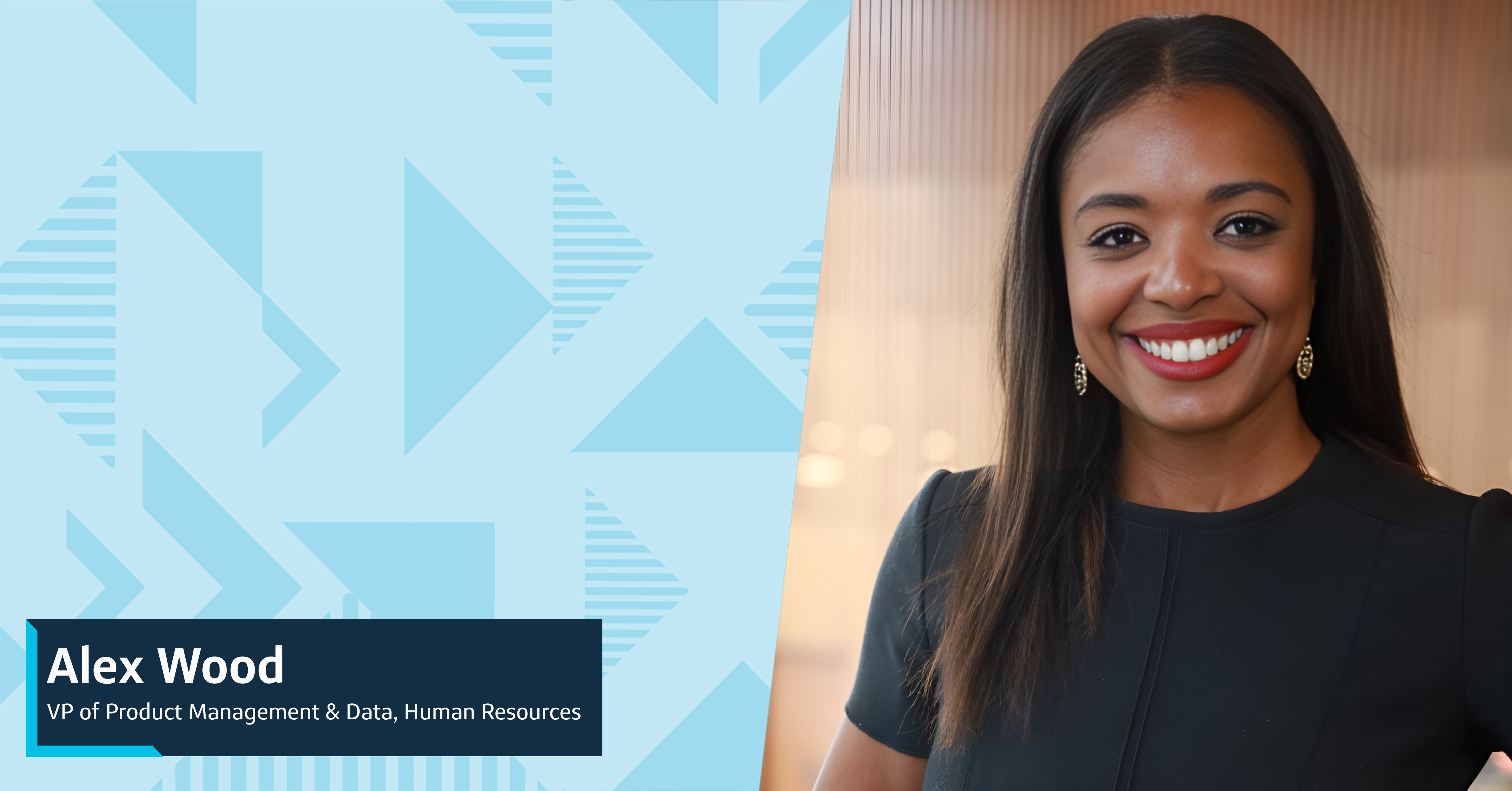 Alex, a Capital One product manager, smiles in a black shirt against a brown background